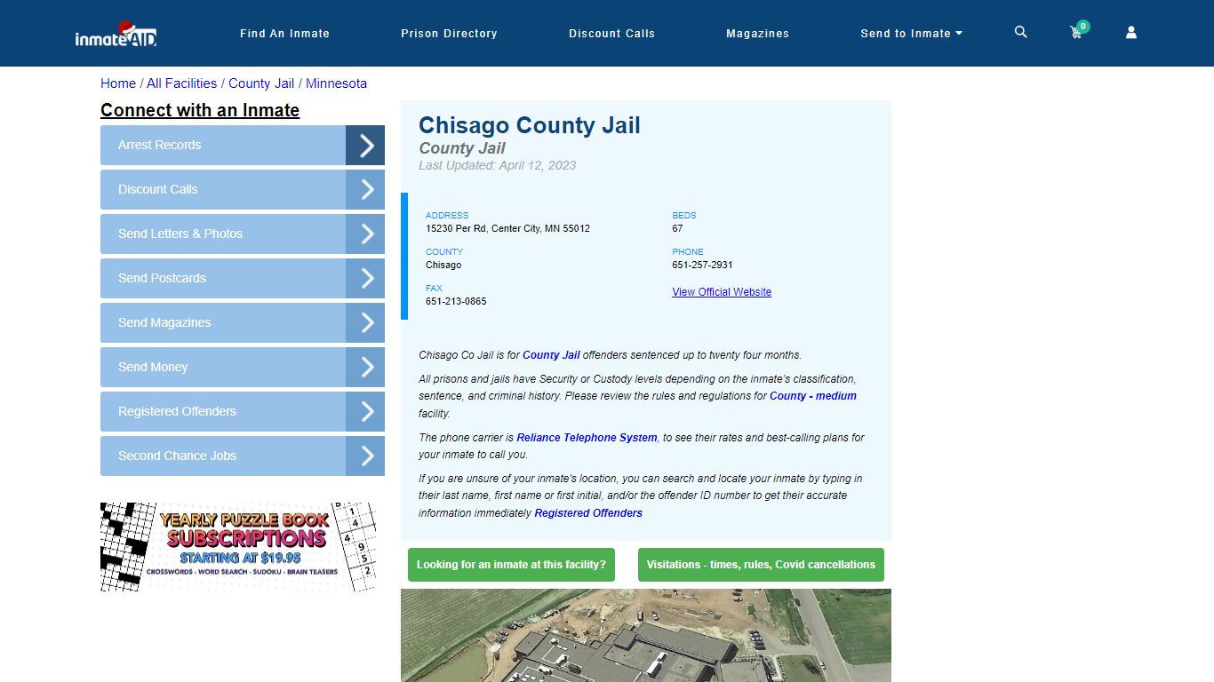 Chisago County Jail - Inmate Locator - Center City, MN