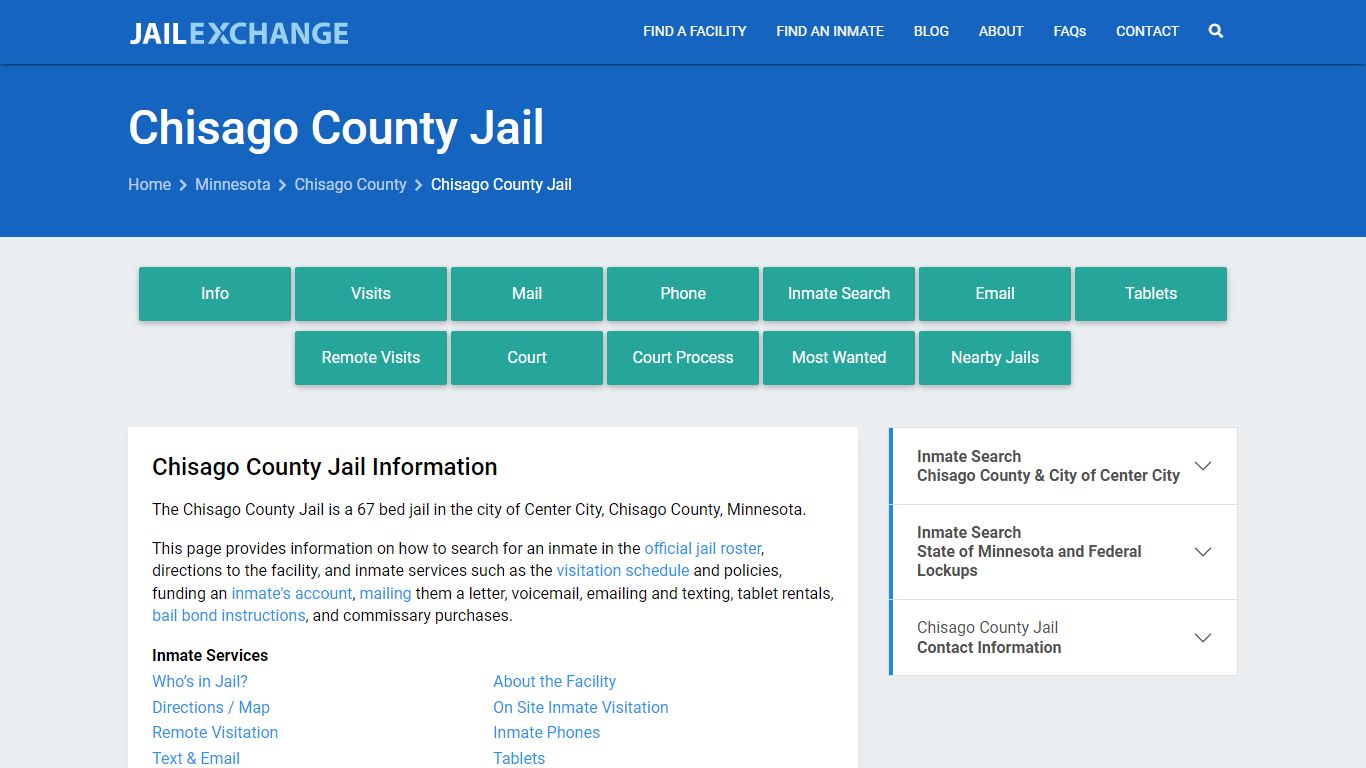 Chisago County Jail, MN Inmate Search, Information